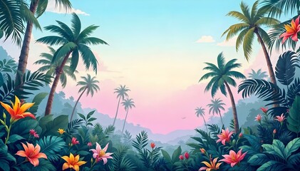 tropical palm trees