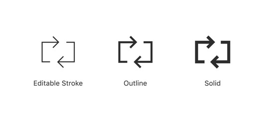 Leinwandbilder - Refresh icon vector. exchange icon symbol. recycle vector icon symbol. Repeat and reload icons set and sync arrow rotation circle. editable stroke outline style for app user interface and web elements