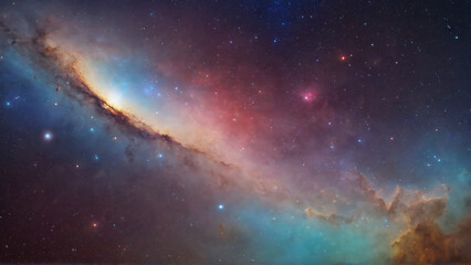 Wall Mural - A captivating depiction of outer space, showcasing a vast expanse filled with twinkling stars, colorful nebulas, and distant galaxies