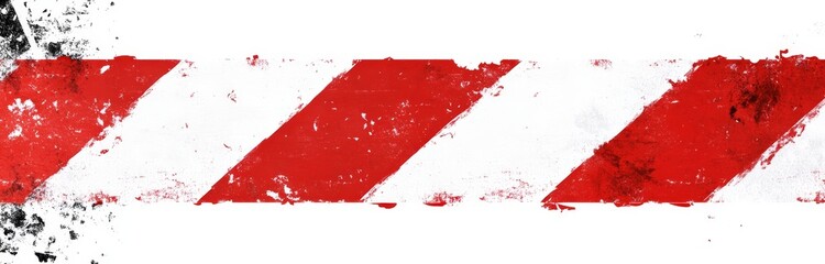 Poster - Grunge red and white diagonal stripes texture.