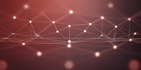 Leinwandbilder - Abstract network of glowing connected nodes