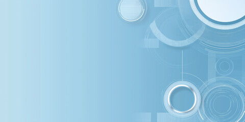 Poster - Abstract blue background showing intertwined circles and lines creating modern design