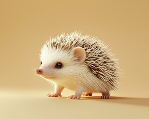 Wall Mural - Adorable baby hedgehog. AI.