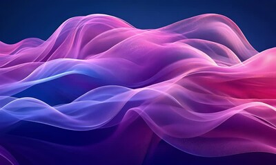 Poster - Abstract colorful waves, digital art, dark background, website design