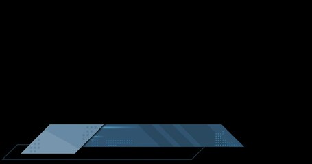 Wall Mural - Futuristic design lower third banner animation. Blue geometric lower third banner template design. Video headline title. Transparent background with alpha channel