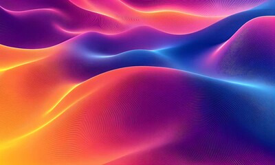 Wall Mural - abstract vibrant waves, digital art background