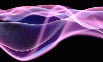 Aufkleber - Abstract Waves, Purple Pink Blue, Dark Background, Digital Art, Website Design