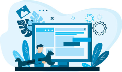 Web design concept vector illustration design images, web development concept