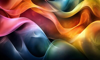 Wall Mural - colorful abstract waves, cosmic background, design texture