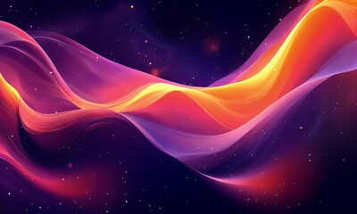 Poster - Cosmic Wave Abstract, Nebula Background, Digital Art, Website Banner