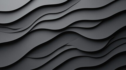 Wall Mural - abstract dark gray layered wave pattern background texture design