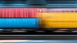 © Maule - Colorful Cargo Containers Moving Rapidly On A Train