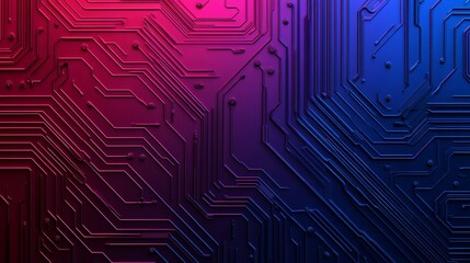 Wall Mural - abstract circuit board texture pink and blue neon technology background