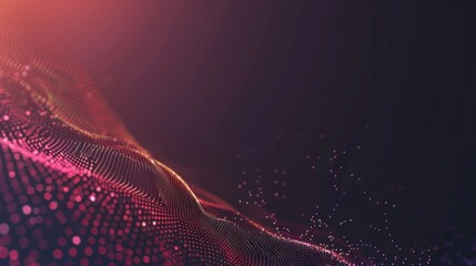 Abstract red digital wave, dark background, technology, presentation
