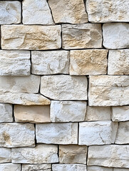 Aufkleber - Natural stacked stone wall with rough textured surface for rustic design : Generative AI