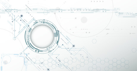 Leinwandbilder - Vector Abstract circuit board pattern, Illustration high tech computer, engineering, science, internet connection technology on white color background. Datum digital technology and futuristic concept