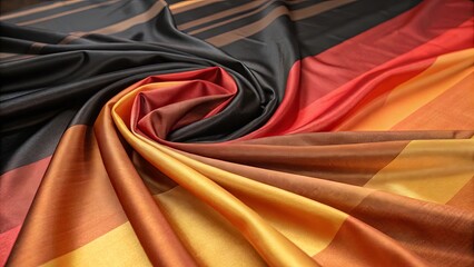 Poster - A colorful fabric with a black stripe is shown