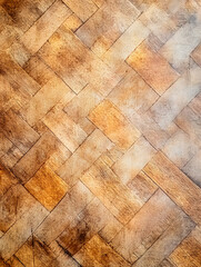 Poster - Aged Wooden Surface with Classic Herringbone Parquet Pattern : Generative AI
