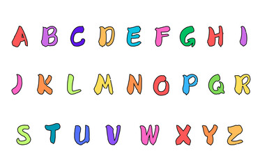 Wall Mural - set of colorful line alphabet vector design