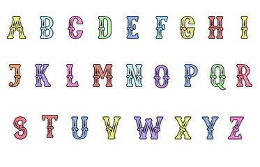 Wall Mural - set of colorful line alphabet vector design