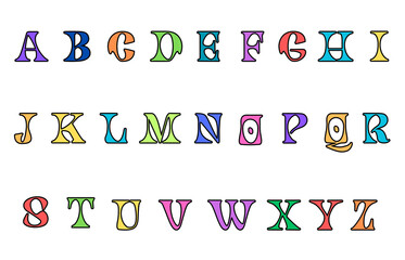 Wall Mural - set of colorful line alphabet vector design