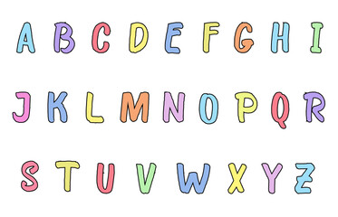Wall Mural - set of colorful line alphabet vector design