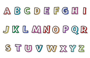 Wall Mural - set of colorful line alphabet vector design