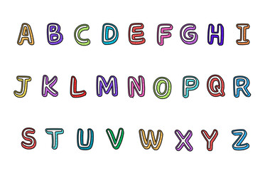 Wall Mural - set of colorful line alphabet vector design