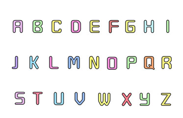 Wall Mural - set of colorful line alphabet vector design