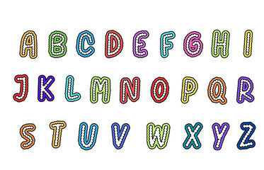 Wall Mural - set of colorful line alphabet vector design