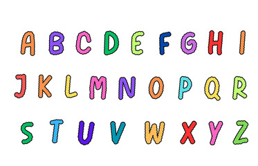 Wall Mural - set of colorful line alphabet vector design