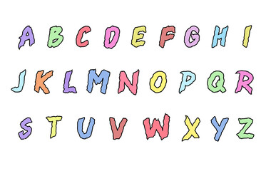 Wall Mural - set of colorful line alphabet vector design