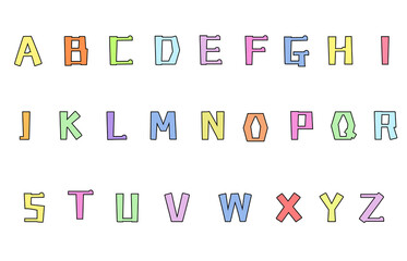 Wall Mural - set of colorful line alphabet vector design