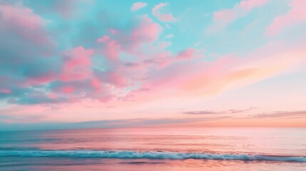 Wall Mural - colors blend beautifully in the sky above a serene ocean, creating a peaceful atmosphere as the sun 