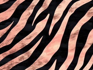 Wall Mural - A zebra print background with a pink and black color scheme. The zebra print is very detailed and has a lot of texture. The pink and black colors give the image a bold and vibrant look