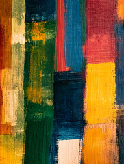 Poster - Colorful Abstract Painting with Vertical Brushstrokes in Rich Vibrant Hues : Generative AI