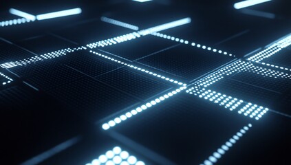 Wall Mural - Abstract Digital Grid: Futuristic Technology Background