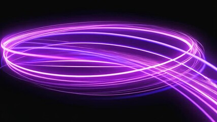 Aufkleber - Abstract Purple Light Trails:  Swirling lines of vibrant purple light create a mesmerizing abstract pattern against a dark background.