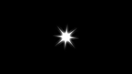 Wall Mural - Twinkle Sparkling stars Shine animation on black screen.  Vector, doodles style stars blinking effects with Alpha Channel. Glowing stars sparkle on transparent background. 4K animation