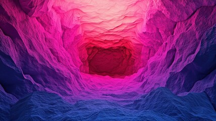 Wall Mural - dynamic colorful depths abstract cave digital art vibrant environment unique perspective surreal con