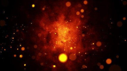 Wall Mural - dark red fire flames with sparks seamless looping copy space background. concept sadness animation.