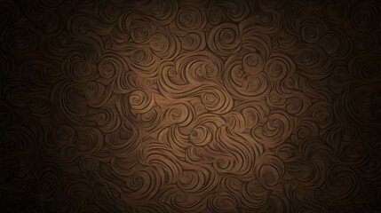 Wall Mural - Dark brown swirling pattern background texture