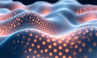 Leinwandbilder - Abstract glowing waves, digital texture, dark background, website design