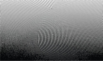 Wall Mural - Wavy gradient halftone dots pattern texture background. Vector illustration
