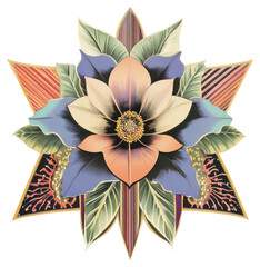 Wall Mural - PNG Flower pattern flower art.