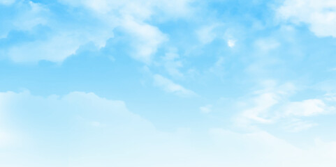 Aufkleber - Blue sky background with white clouds. Fantasy cloudy sky, abstract image use for background. Vector design