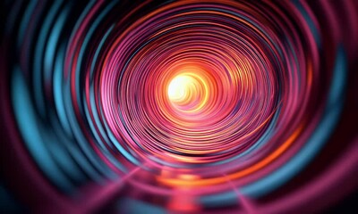 Aufkleber - Abstract swirling tunnel, vibrant colors, glowing end, digital art, website banner