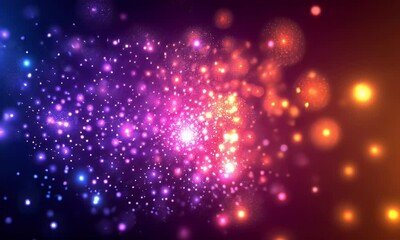 Poster - Cosmic dust particles swirl, vibrant galaxy background, abstract design, digital art