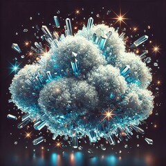 Wall Mural - crystalized cloud a cloud made of shimmering crystals refracting