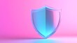 © Adam - Glass shield, pink background, security concept, website banner